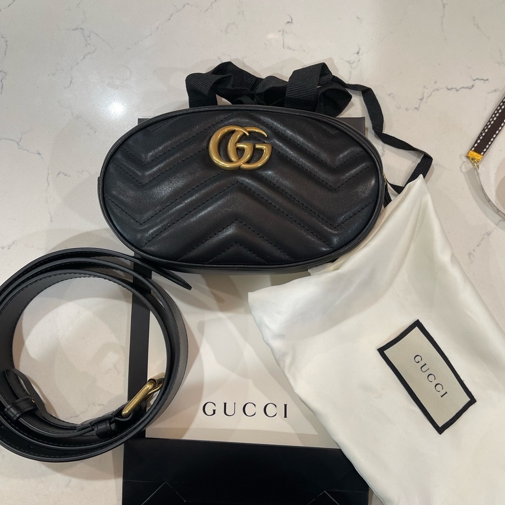 Gucci Marmont Belt Bag in Calfskin Leather